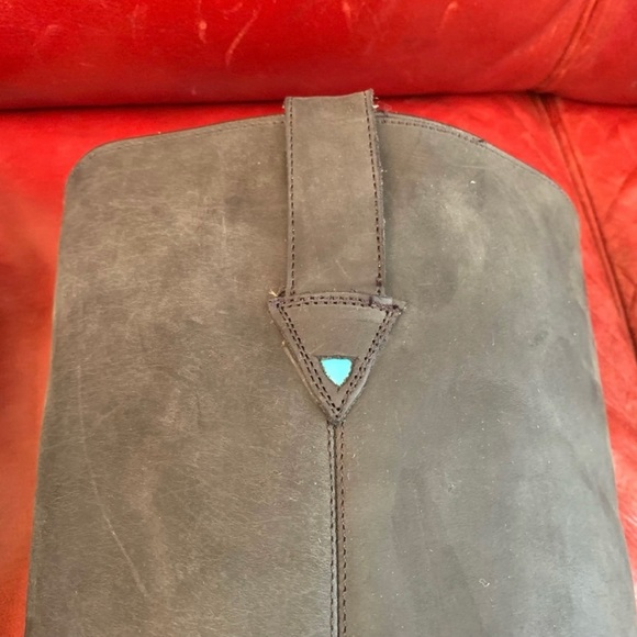 JOHN FLUEVOG Matt Black Square Toe Boots (Cowboy) - W11, M9 - Picture 11 of 15